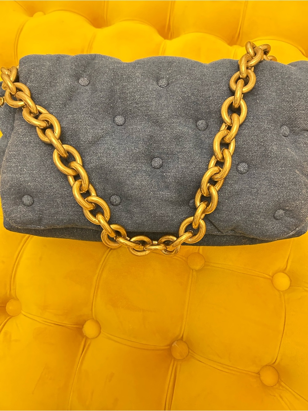 Zara Quilted Denim Handbag - Picture 12 of 16